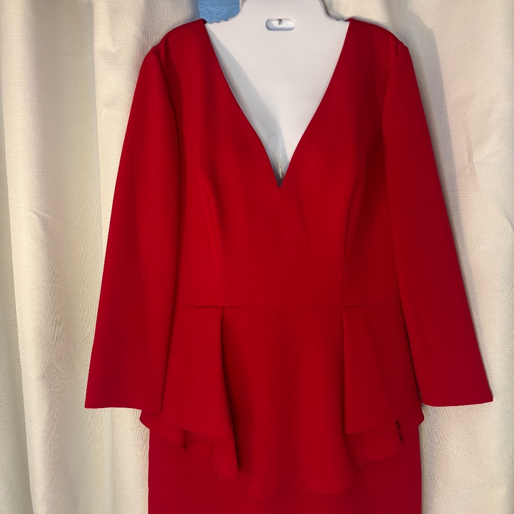Jovani red crepe fitted dress size 12